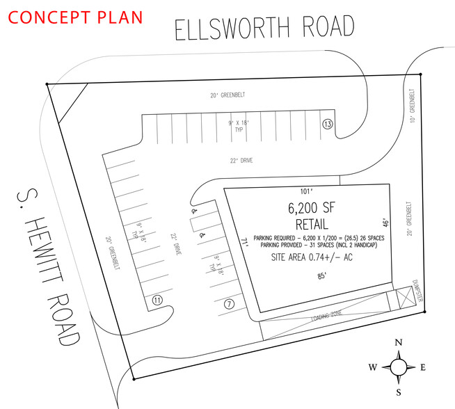 SEC of S Hewitt & Ellsworth Rd, Ypsilanti, MI for lease - Building Photo - Image 2 of 7