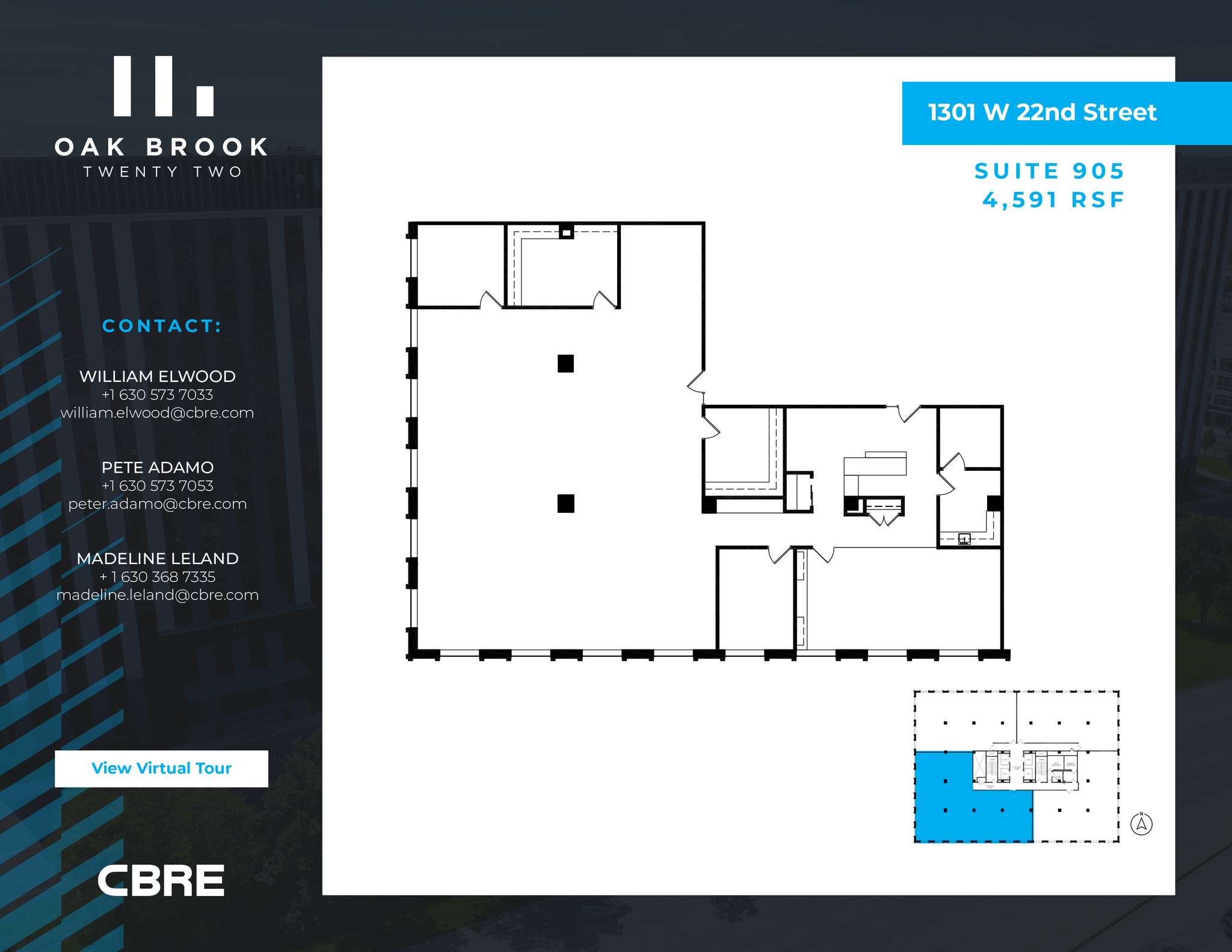 1301 W 22nd St, Oak Brook, IL for lease Floor Plan- Image 1 of 1