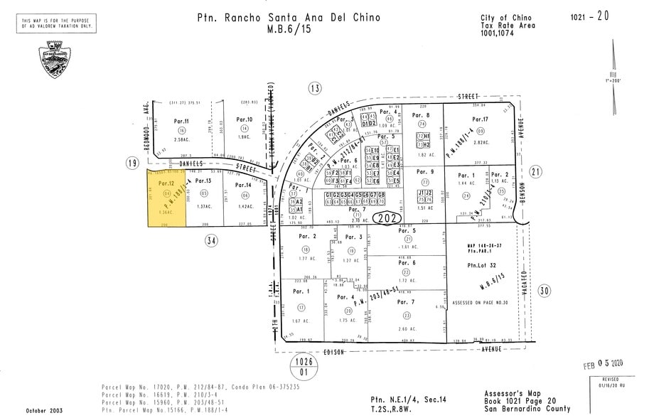 5411 Daniels St, Chino, CA for lease - Plat Map - Image 2 of 3