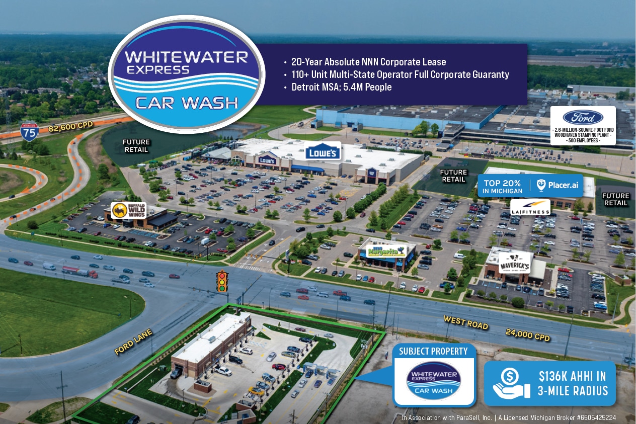 20981 West Rd, Woodhaven, MI 48183 WhiteWater Express Car Wash