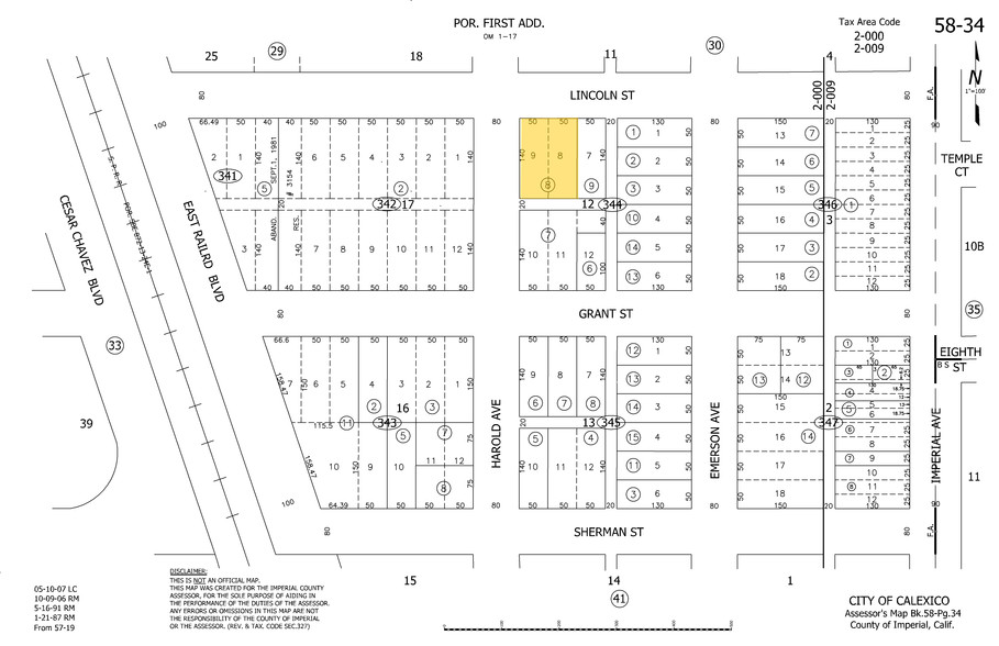 120 Lincoln St, Calexico, CA for sale - Plat Map - Image 1 of 1