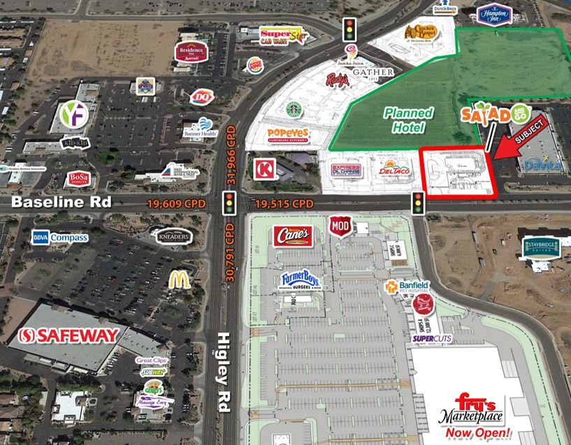 5218 E Baseline Rd, Gilbert, AZ for sale Aerial- Image 1 of 1