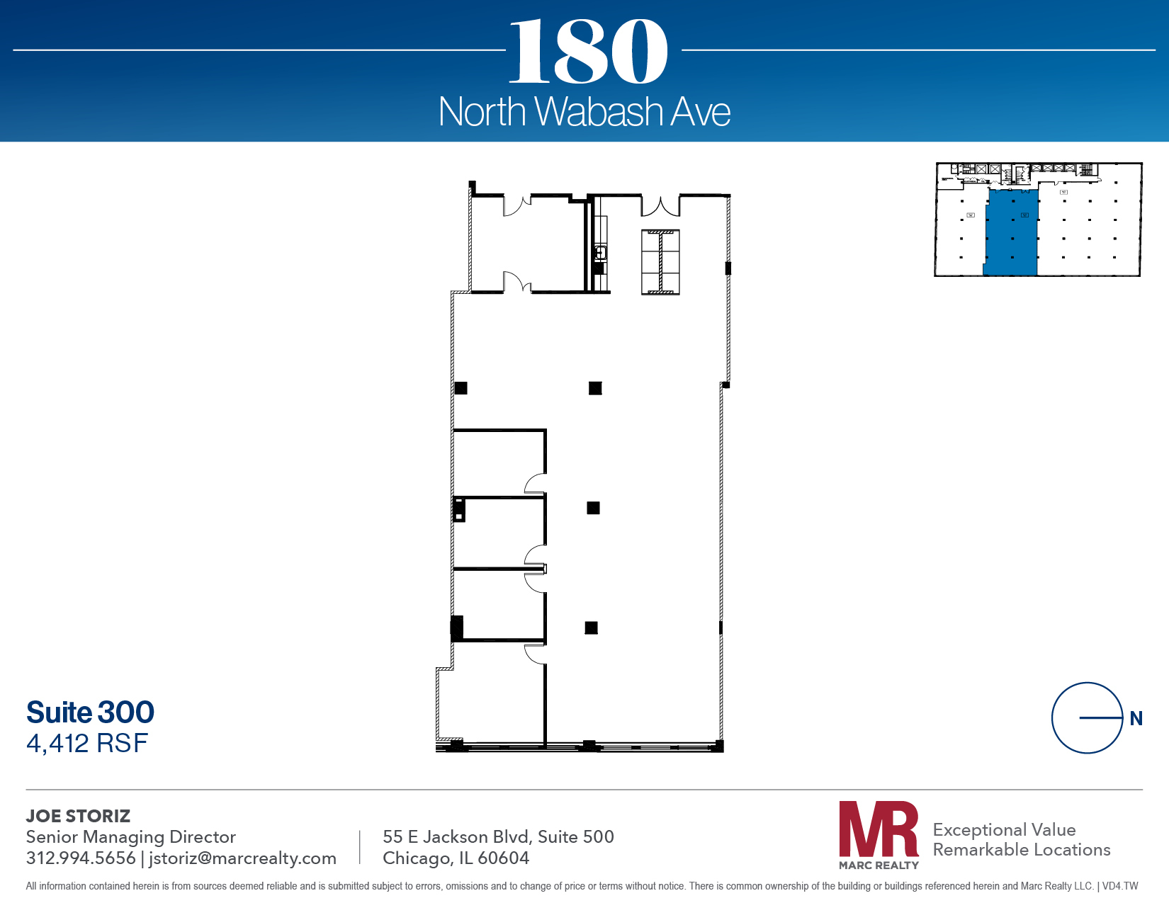 180 N Wabash Ave, Chicago, IL for lease Floor Plan- Image 1 of 5