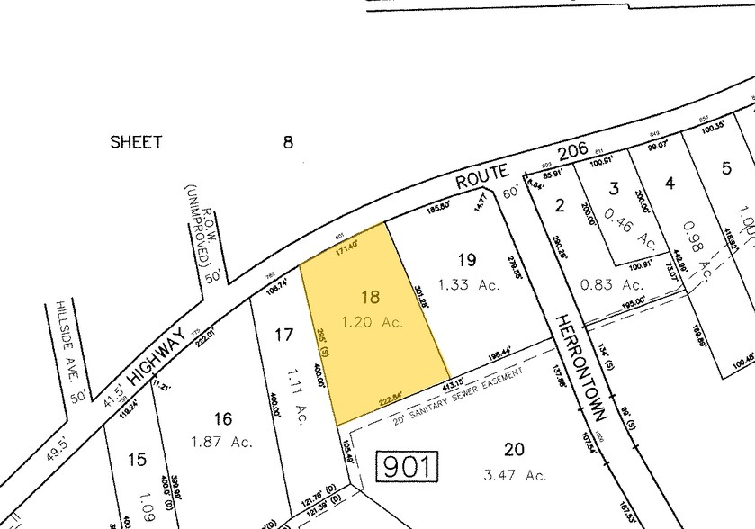 801 N Route 206, Princeton Township, NJ for sale - Plat Map - Image 2 of 6