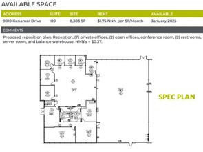 9040 Kenamar Dr, San Diego, CA for lease Floor Plan- Image 2 of 2