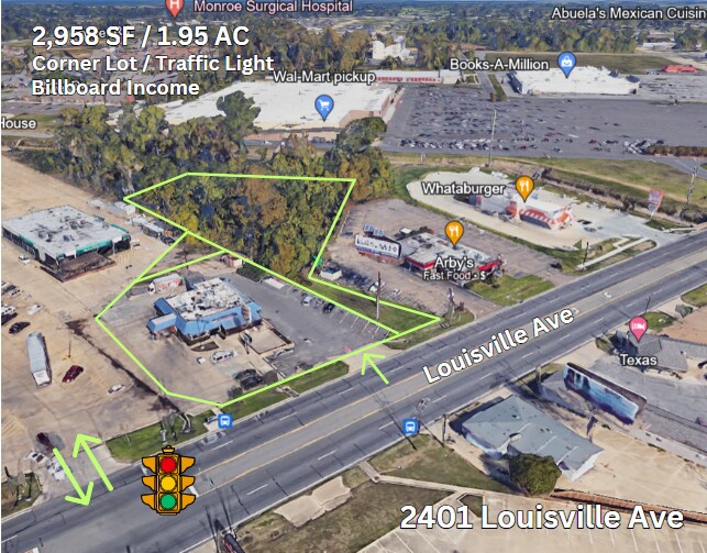 2401 Louisville Ave, Monroe, LA for sale Aerial- Image 1 of 1