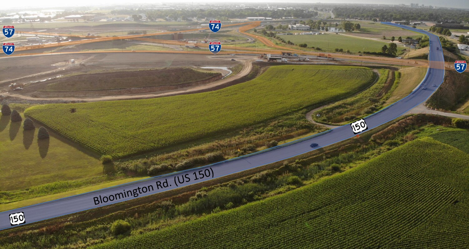 I-57 & I-74, Champaign, IL for sale Aerial- Image 1 of 4