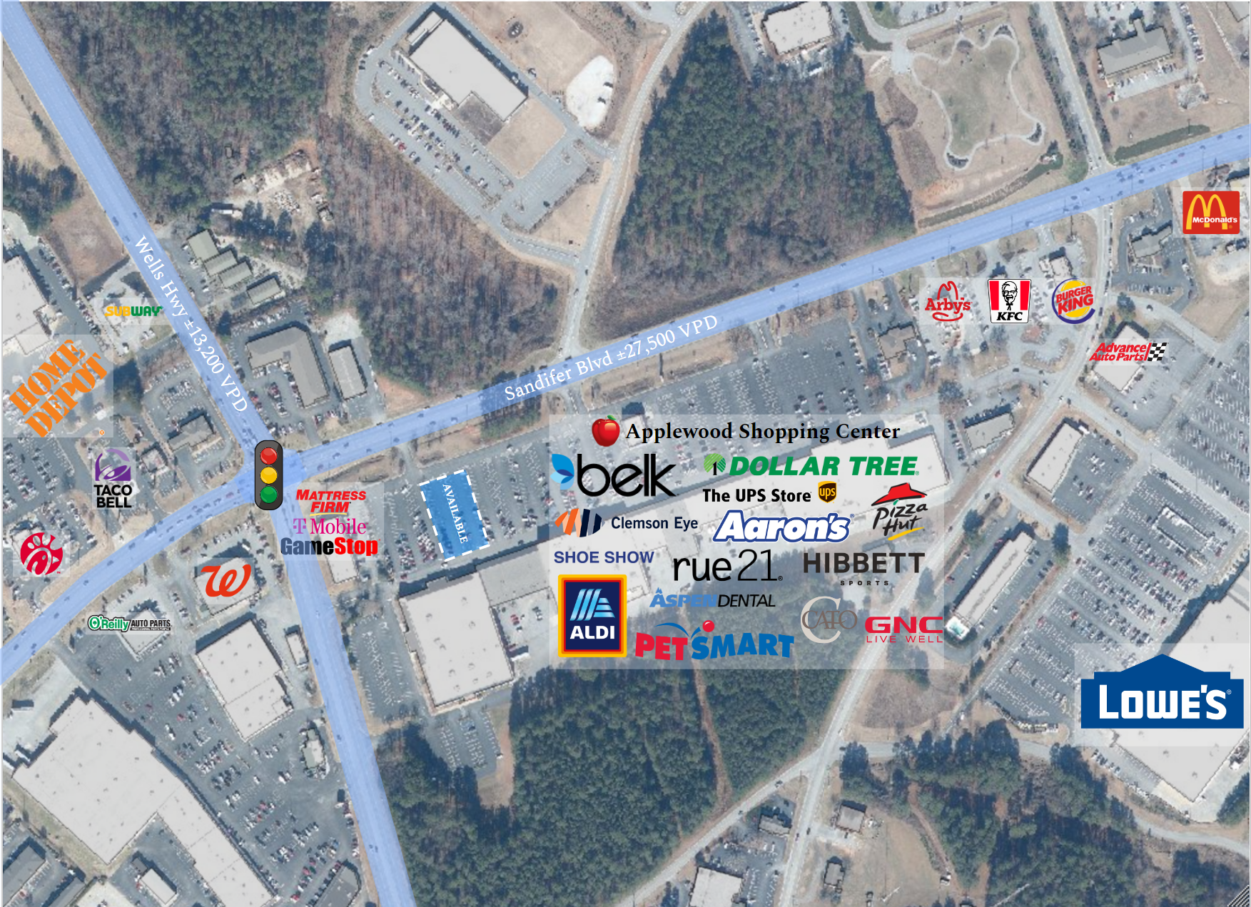 285 Applewood Center Pl, Seneca, SC for lease Aerial- Image 1 of 3