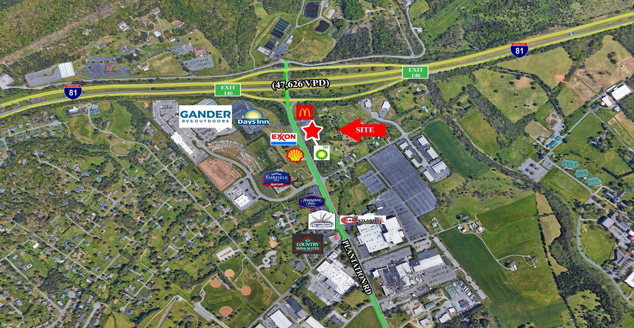 8111 Plantation Rd, Roanoke, VA for sale Aerial- Image 1 of 1