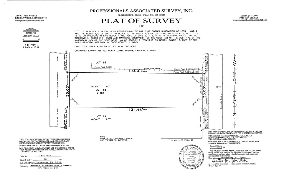 332 Lorel ave, Chicago, IL for sale - Site Plan - Image 2 of 2