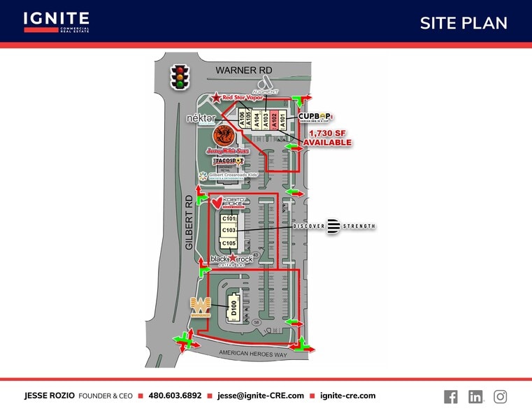 35 E Warner Rd, Gilbert, AZ for lease - Site Plan - Image 2 of 7