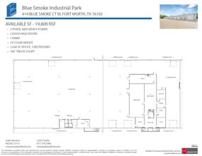 2402-2404 Blue Smoke Ct, Fort Worth, TX for lease Floor Plan- Image 2 of 2