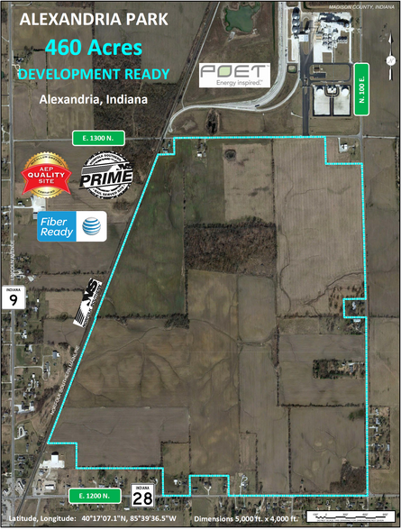 SR 9 & SR 28, Alexandria, IN for sale - Aerial - Image 1 of 3