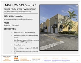 14021 SW 143rd Ct, Miami, FL for lease Interior Photo- Image 2 of 3