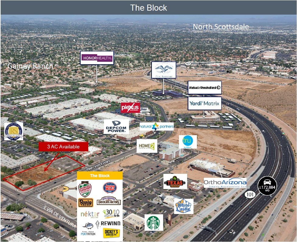 Loop 101 & Via De Ventura, Scottsdale, AZ for sale Aerial- Image 1 of 2