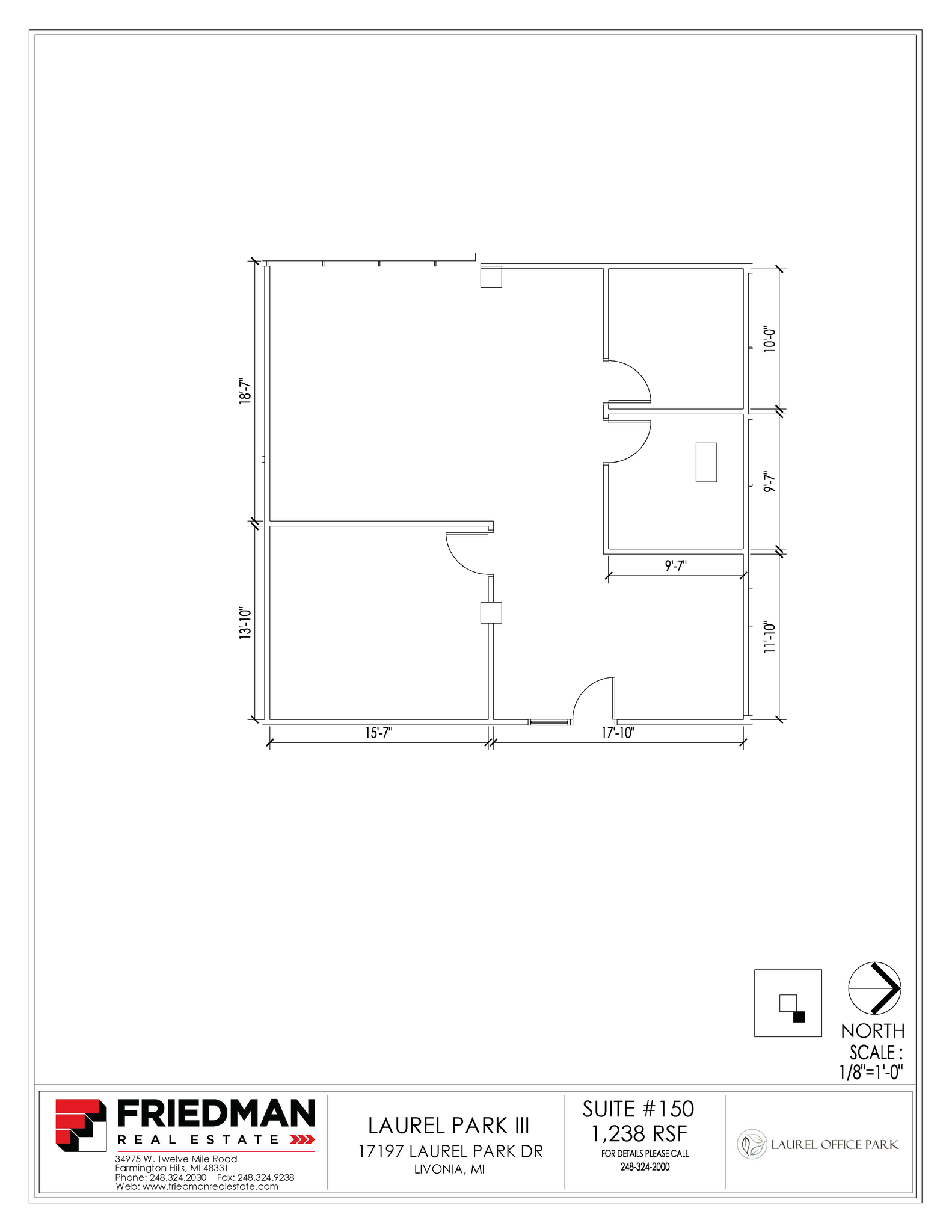 17197 N Laurel Park Dr, Livonia, MI for lease Floor Plan- Image 1 of 2