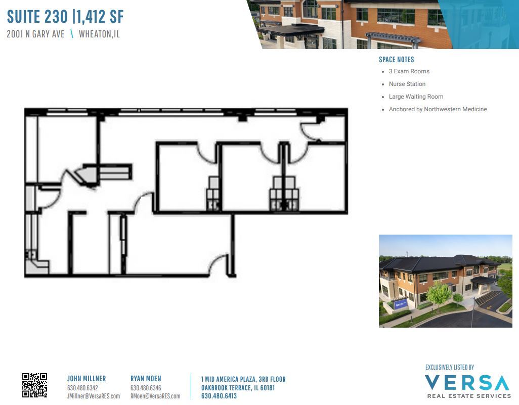 2001 N Gary Ave, Wheaton, IL for lease Floor Plan- Image 1 of 2