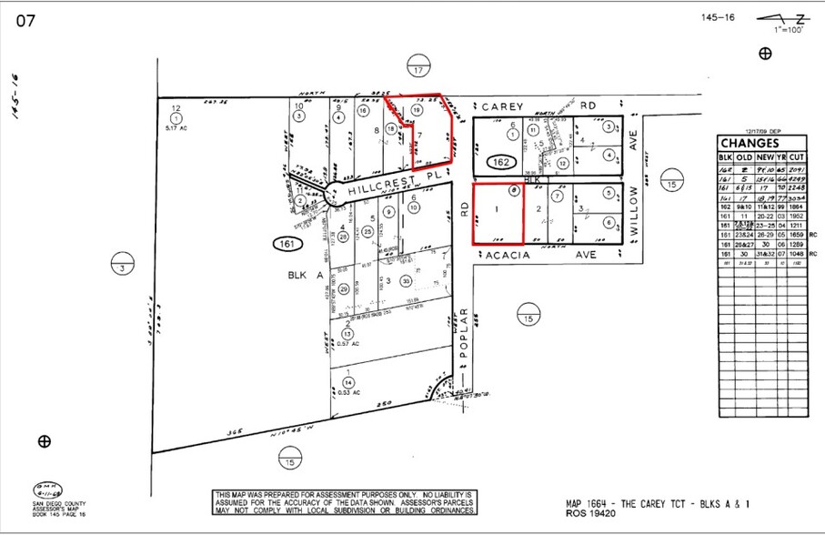 Poplar Rd, Oceanside, CA for sale - Plat Map - Image 2 of 2