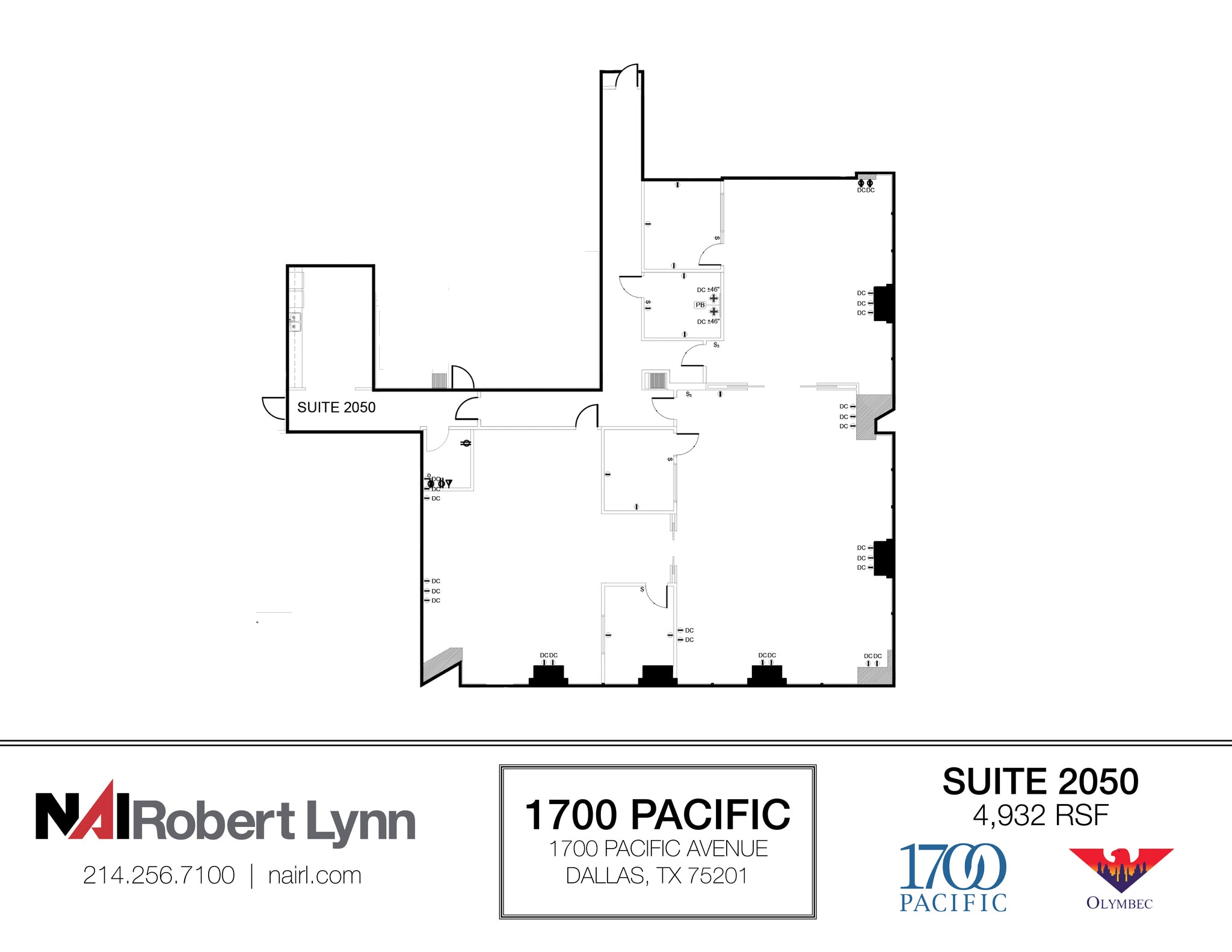 1700 Pacific Ave, Dallas, TX for lease Floor Plan- Image 1 of 2