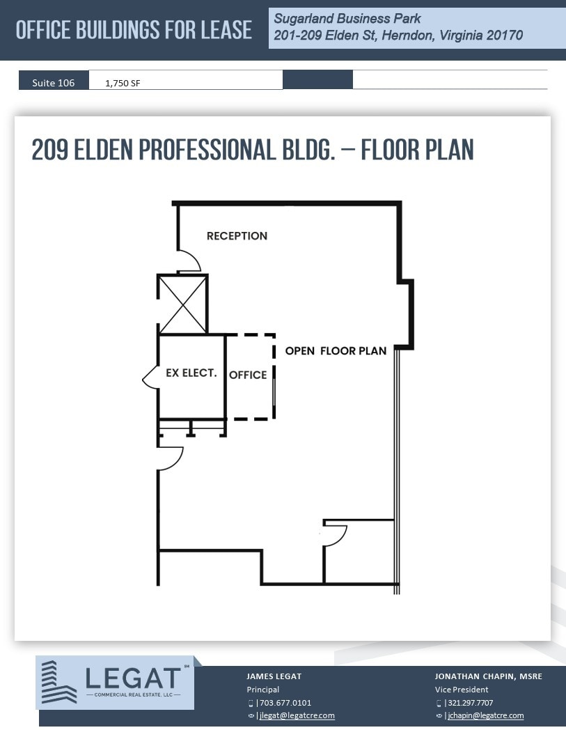 209 Elden St, Herndon, VA for lease Floor Plan- Image 1 of 1