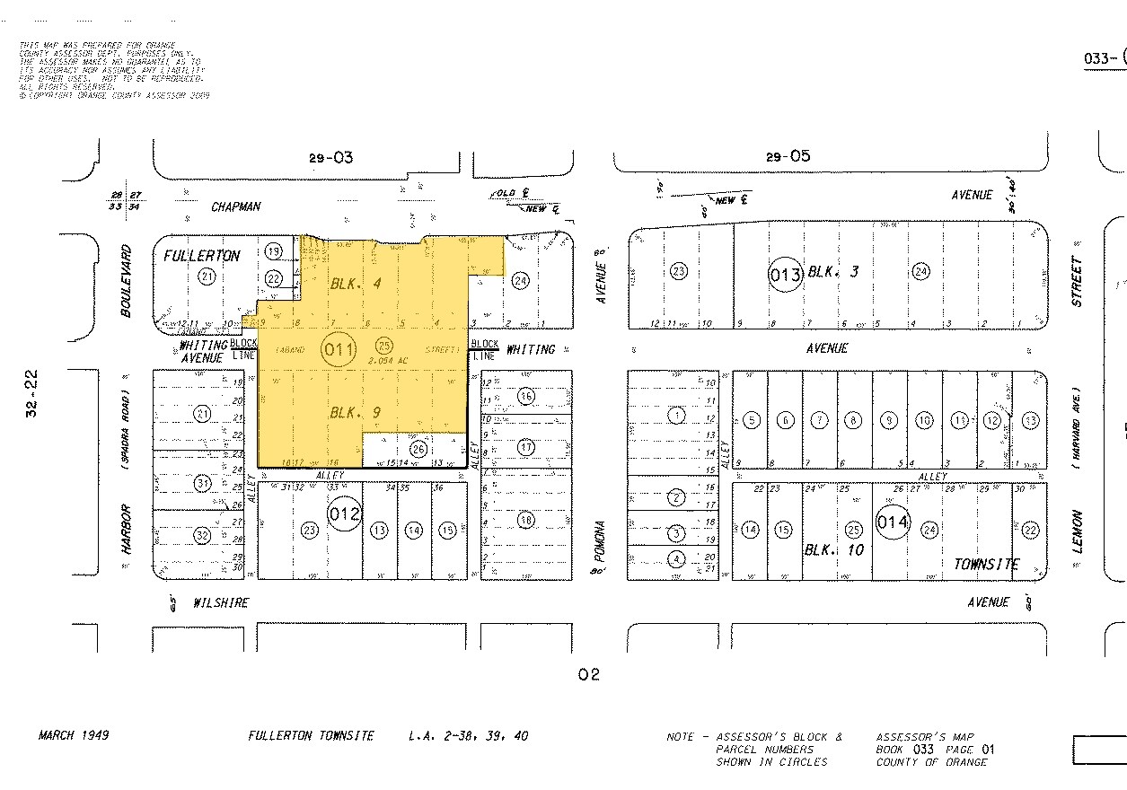 130 E Chapman Ave, Fullerton, CA for sale Plat Map- Image 1 of 1