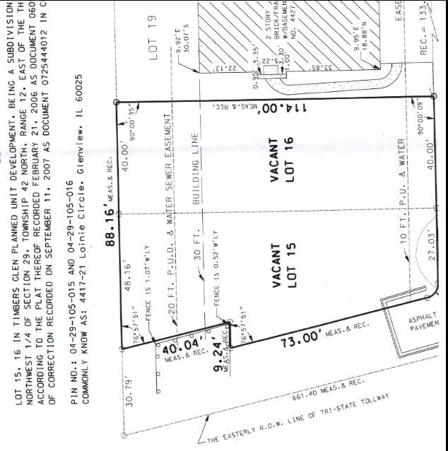 4421 Lainie Cir, Glenview, IL for sale Plat Map- Image 1 of 1