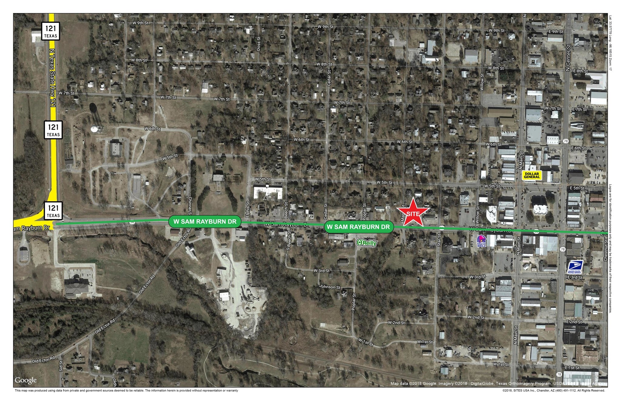 308 W Sam Rayburn Dr, Bonham, TX for sale Aerial- Image 1 of 1