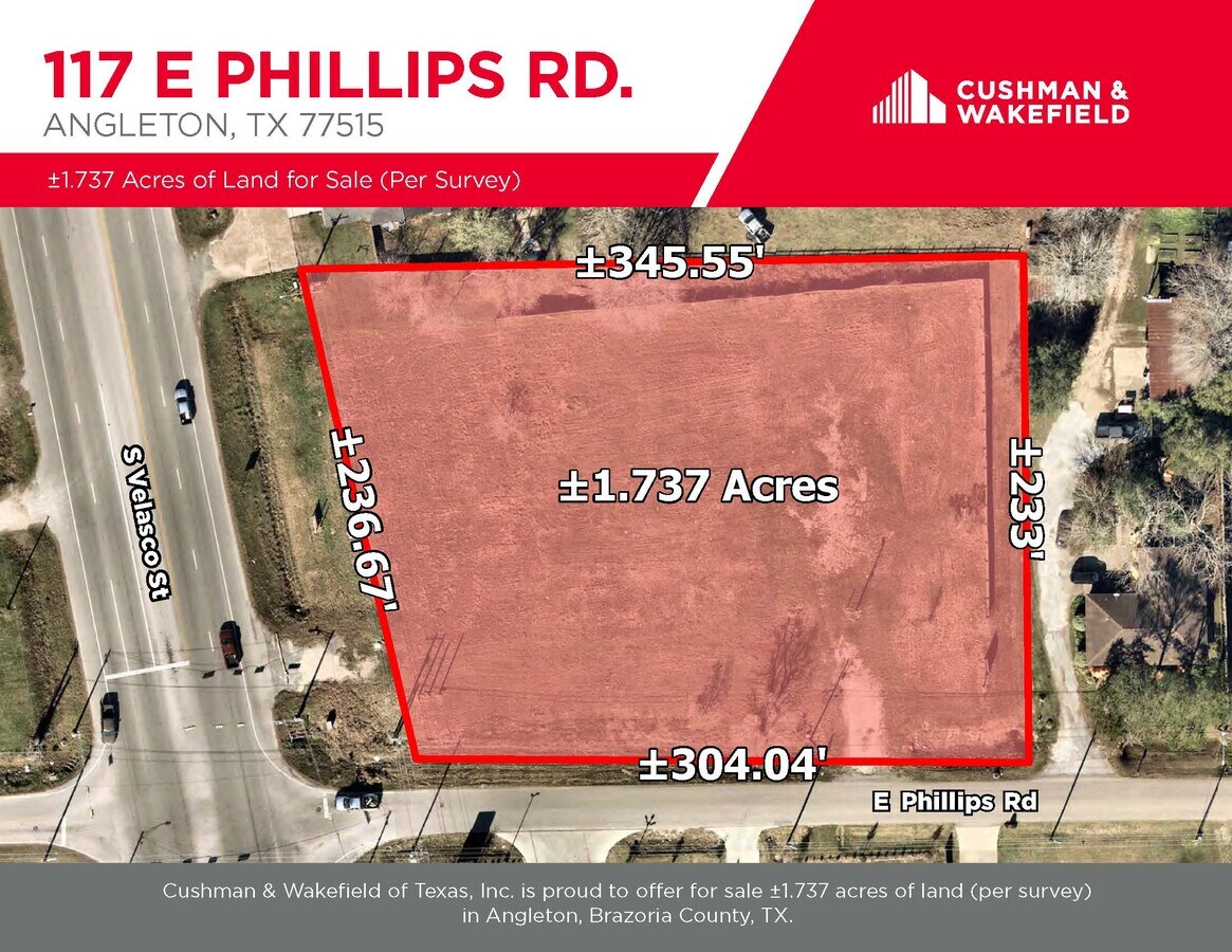 117 E Phillips Rd, Angleton, TX 77515 Land for Sale