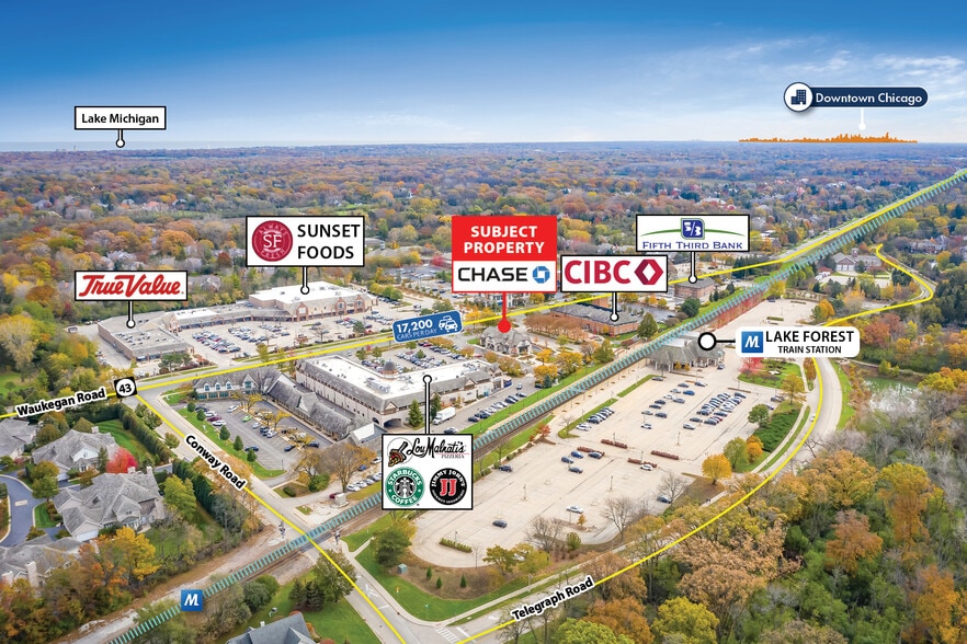 884 S Waukegan Rd, Lake Forest, IL for sale - Aerial - Image 3 of 3