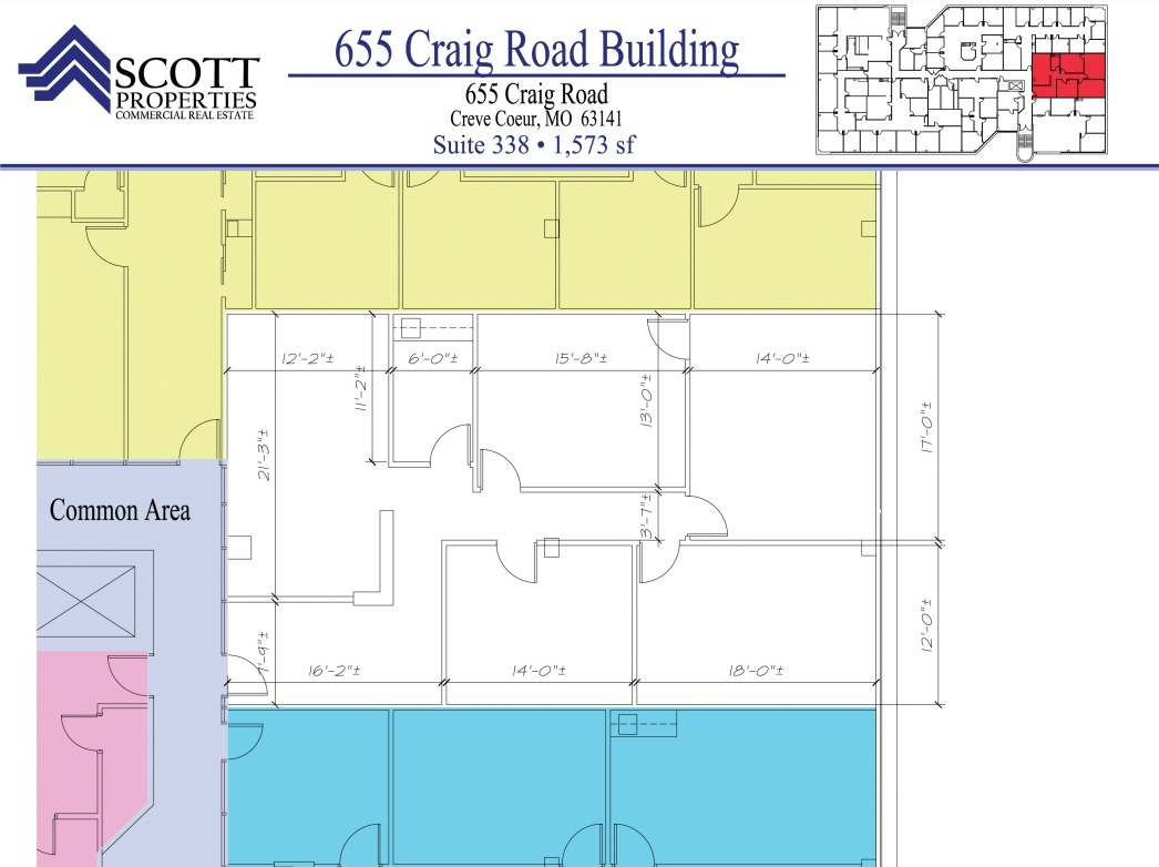 655 Craig Rd, Creve Coeur, MO for lease Floor Plan- Image 1 of 9