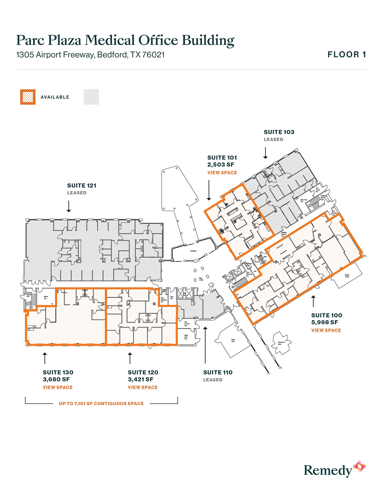 1305 Airport Fwy, Bedford, TX for lease Floor Plan- Image 1 of 3