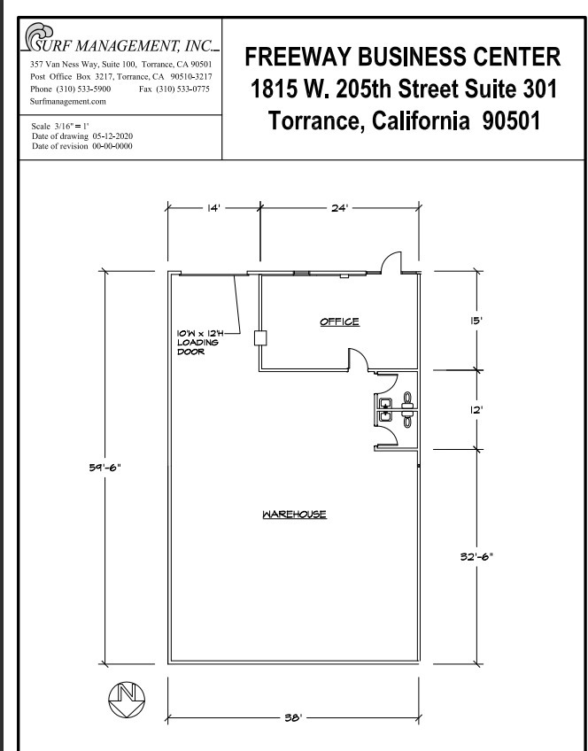 1815 W 205th St, Torrance, CA for lease Floor Plan- Image 1 of 1