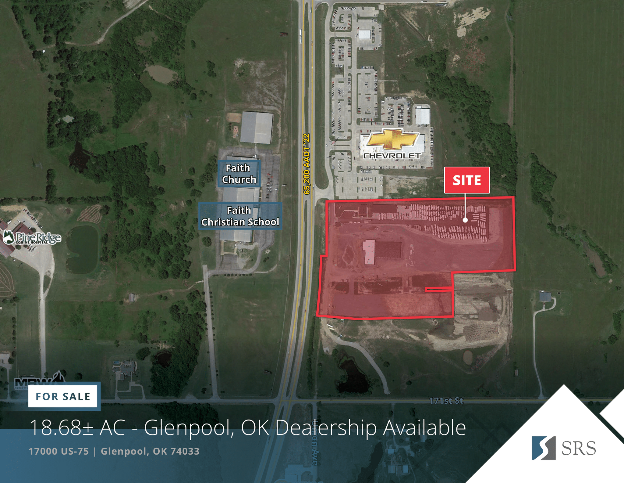 17000 S Highway 75, Glenpool, OK for sale Aerial- Image 1 of 5