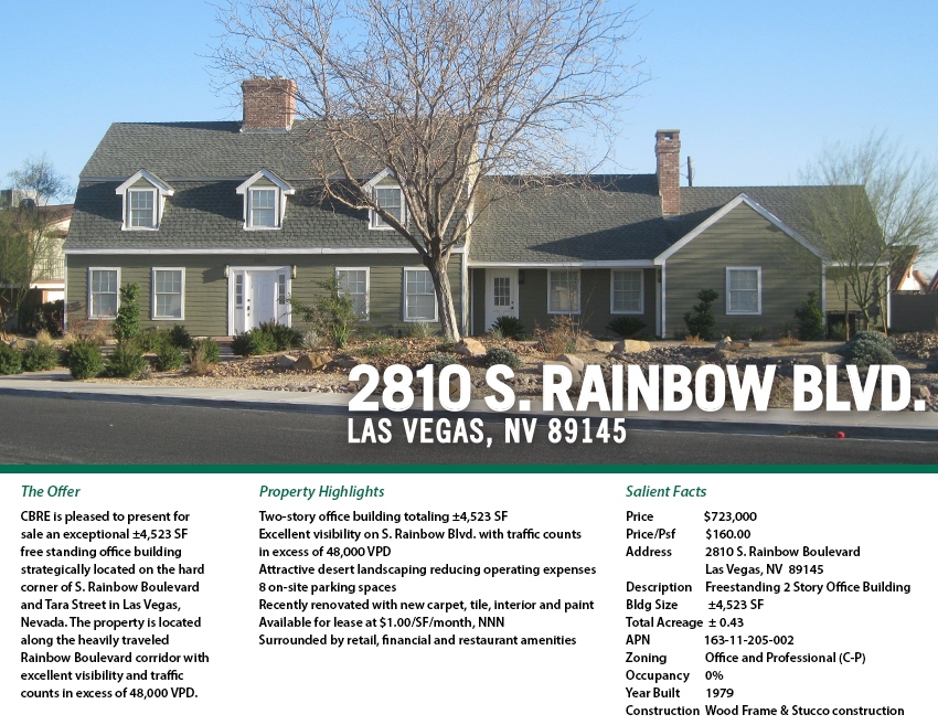 2810 S Rainbow Blvd, Las Vegas, NV for sale Building Photo- Image 1 of 1