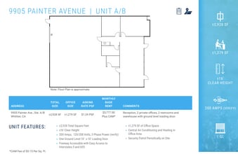 9825 Painter Ave, Santa Fe Springs, CA for lease Floor Plan- Image 1 of 6