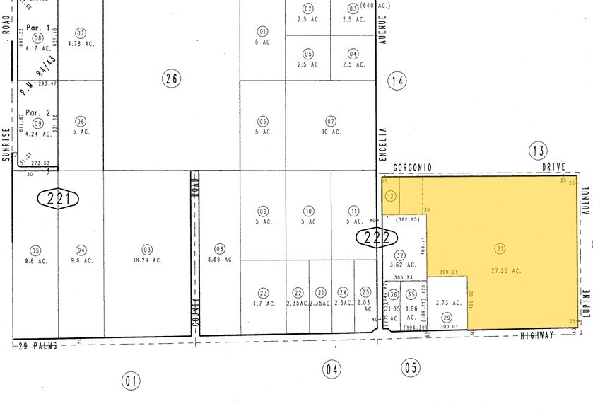71800 Twentynine Palms Hwy, Twentynine Palms, CA for sale - Plat Map - Image 2 of 2