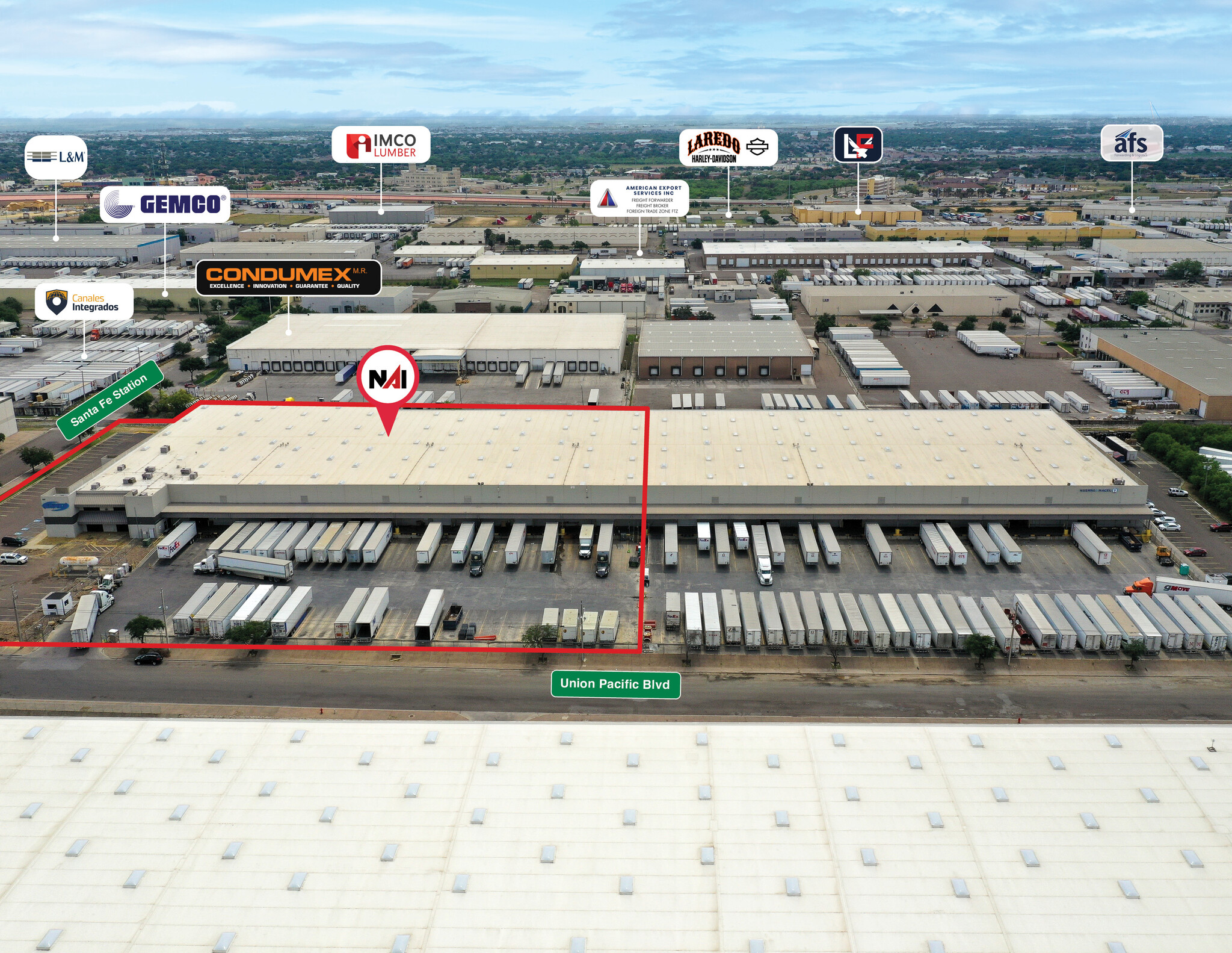 417 Union Pacific Blvd, Laredo, TX for lease Aerial- Image 1 of 9