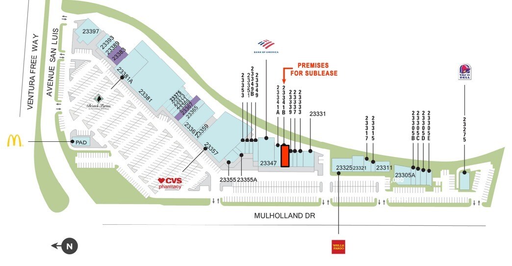 23331-23391 Mulholland Dr, Woodland Hills, CA for lease Site Plan- Image 1 of 6