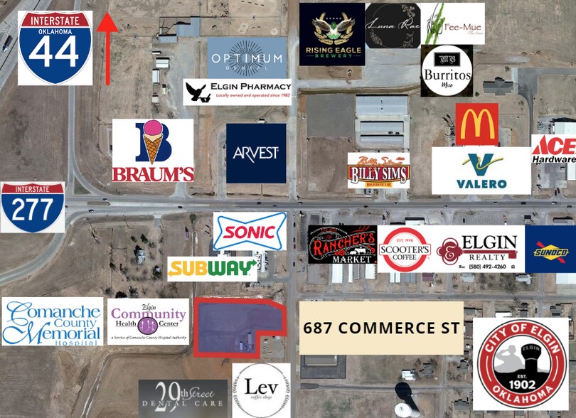 687 A St, Elgin, OK for sale - Aerial - Image 1 of 5