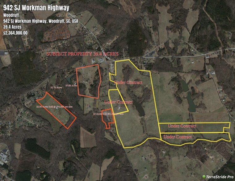 942 Sj Workman Hwy, Woodruff, SC for sale - Aerial - Image 3 of 6