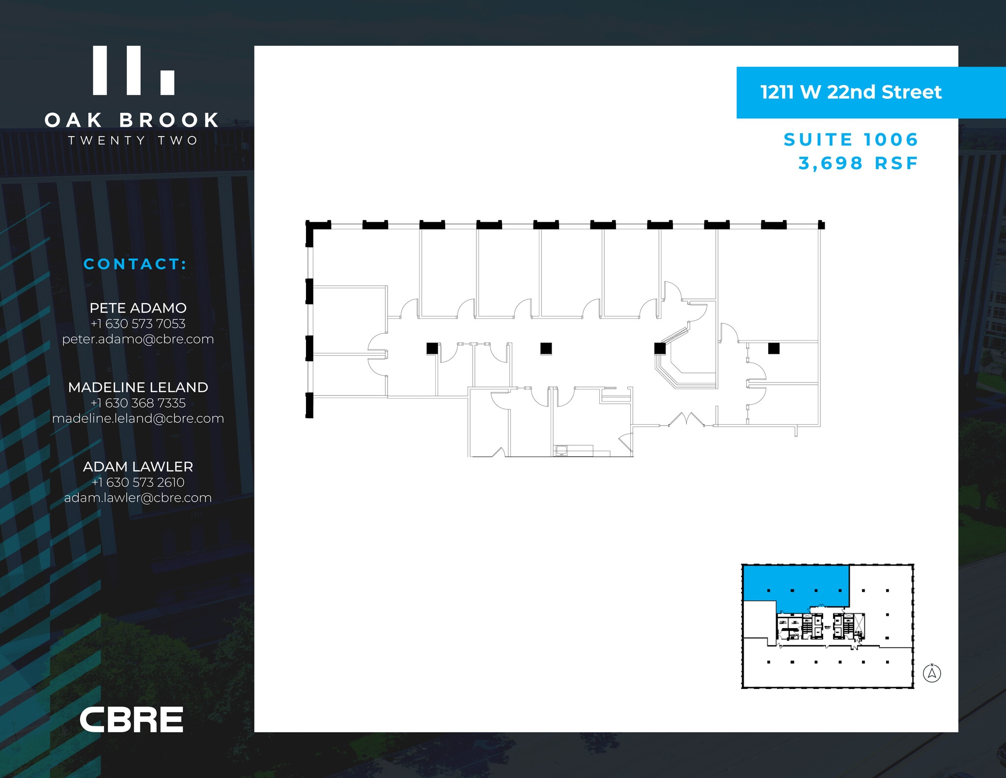 1211 W 22nd St, Oak Brook, IL for lease Floor Plan- Image 1 of 1
