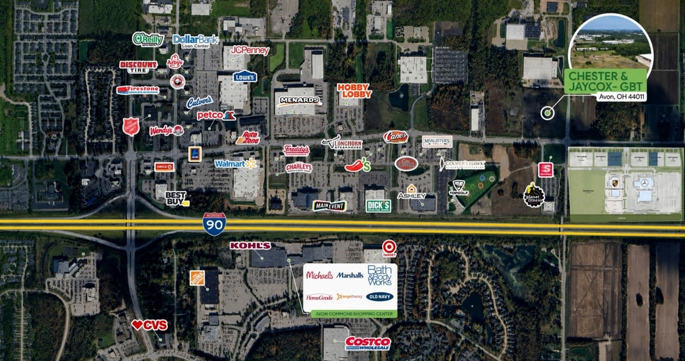 NWC Chester Rd & Jaycox Rd, Avon, OH for lease - Aerial - Image 2 of 4