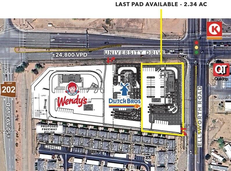 SEC Loop 202 & University Dr, Mesa, AZ for lease - Site Plan - Image 2 of 7
