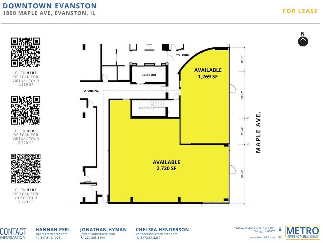 1890 Maple Ave, Evanston, IL for lease Floor Plan- Image 1 of 1