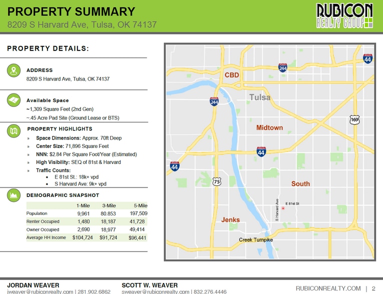 8285 S Harvard Ave, Tulsa, OK for lease - Site Plan - Image 2 of 17