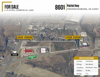 More details for 8601 Patriot Hwy, Fredericksburg, VA - Land for Sale