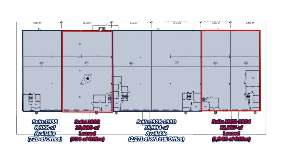 1922-1938 N Great Southwest Pky, Grand Prairie, TX for lease Floor Plan- Image 1 of 1