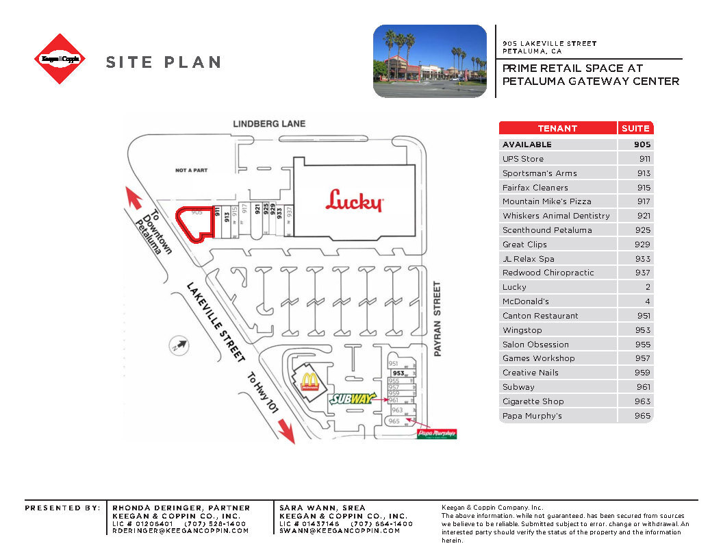 905-939 Lakeville Hwy, Petaluma, CA for lease Site Plan- Image 1 of 1