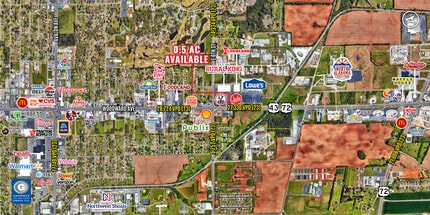 Woodward Avenue, Muscle Shoals, AL - AERIAL map view