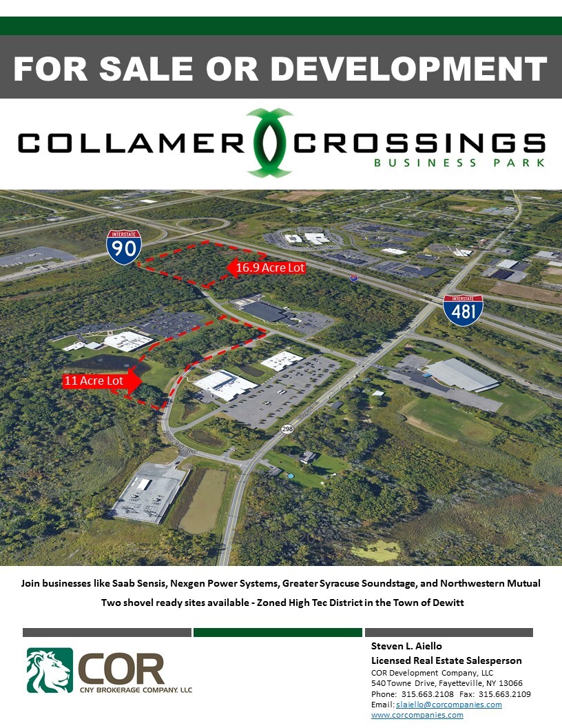 Collamer Crossings Pky, East Syracuse, NY for sale Aerial- Image 1 of 29